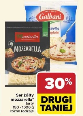 Ser żółty mozzarella tarty 150-1000 g różne rodzaje promocja w Carrefour Market