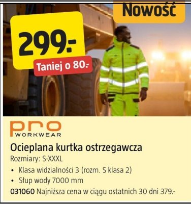Ocieplana kurtka ostrzegawcza PRO WORKWEAR promocja w Jula