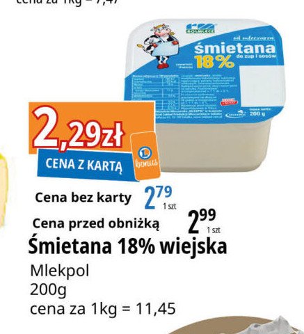 艢mietana 18 % Rolmlecz promocja
