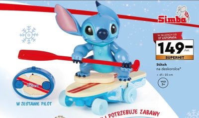 Zabawka Stitch na deskorolce promocja w Biedronka