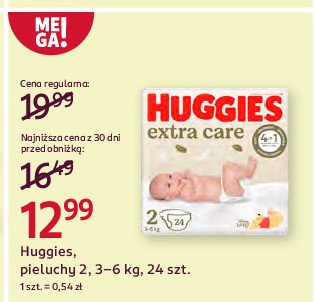 Pieluszki 2 Huggies extra care promocja w Rossmann