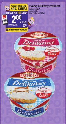 Twaróg delikatny President wybrane rodzaje Lactalis promocja w POLOmarket