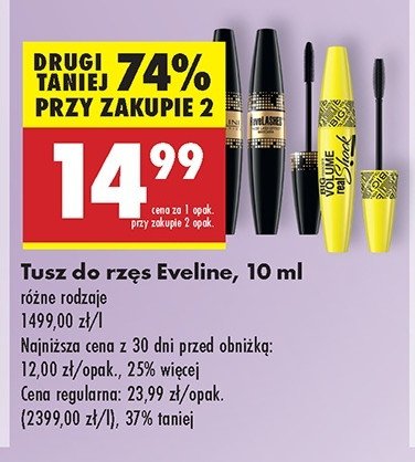 Tusz do rzęs EVELINE BIG VOLUME REAL SHOCK! promocja w Biedronka