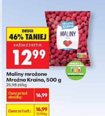 Maliny mrożone 500 g promocja w Biedronka