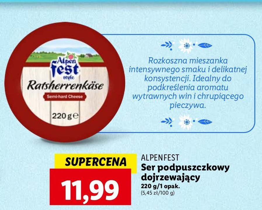 Ser podpuszczkowy Alpen fest promocja