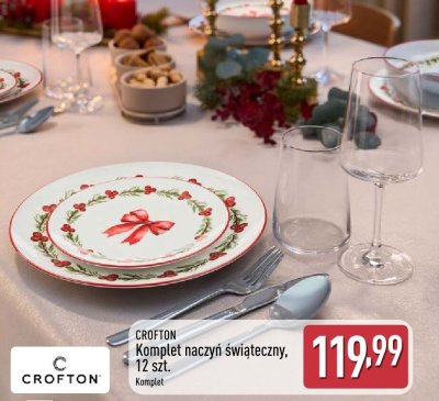 Komplet naczyń świąteczny 12 szt. promocja w Aldi