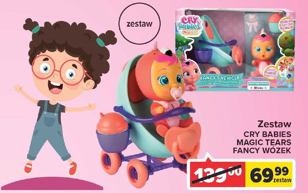 Lalka bobas z wózkiem Cry babies promocja