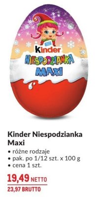 Kinder Niespodzianka Maxi różne rodzaje promocja w Makro