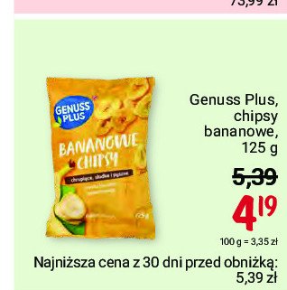 Chipsy bananowe Genuss plus promocja