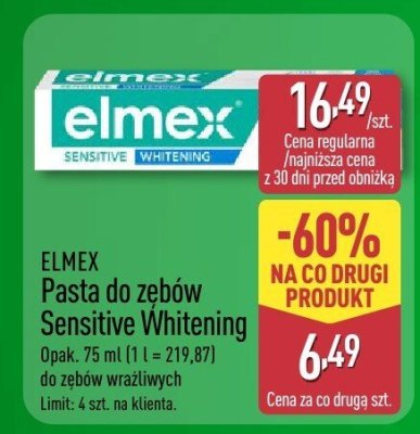 Pasta do zębów Elmex Sensitive Whitening dla osób wrażliwych promocja w Aldi