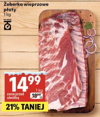 Żeberka wieprzowe płaty 1kg promocja w Delikatesy Centrum