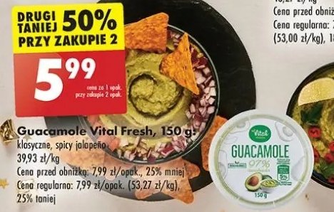 Guacamole spicy jalapeno Vital fresh promocja