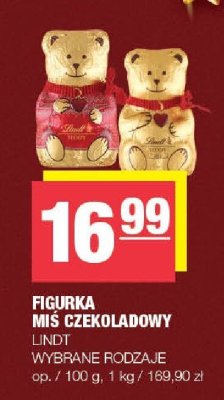 Figurka miś czekoladowy Lindt wybrane rodzaje promocja w SPAR
