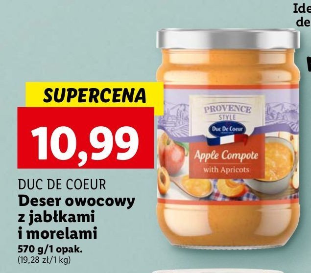 Deser owocowy z jabłkami i morelami Duc de coeur promocja