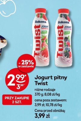 Jogurt pitny Twist różne rodzaje promocja w Żabka