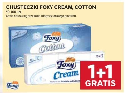 Chusteczki Foxy Cotton 1+1 gratis promocja w Stokrotka
