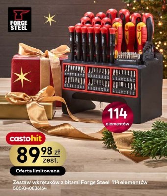Zestaw wkrętaków z bitami Forge Steel 114 elementów promocja w Castorama