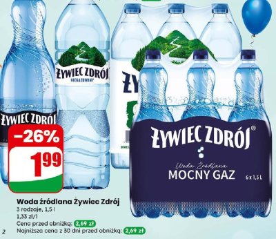 Woda źródlana mocny gaz promocja w Dino
