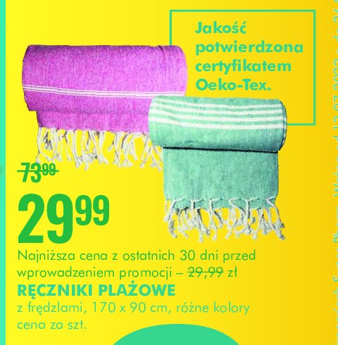 R臋cznik pla偶owy 90 x 170 cm promocja