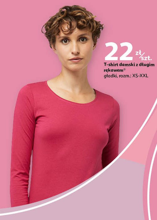 T-shirt damski z długim rękawem Auchan inextenso promocja