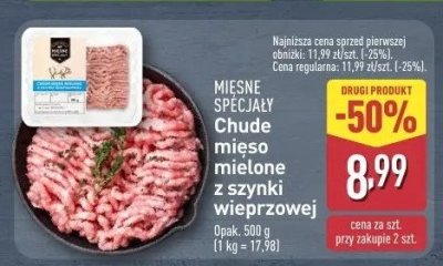 Chude mi臋so mielone z szynki wieprzowej Mi臋sne specja艂y zawsze 艣wie偶e promocja