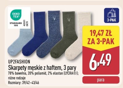 Skarpety męskie z haftем UP2FASHION 3-PAK promocja w Aldi
