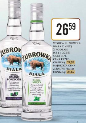 Wódka Żubrówka Biała z Nutą 2 rodzaje 0.5 L promocja w Dino