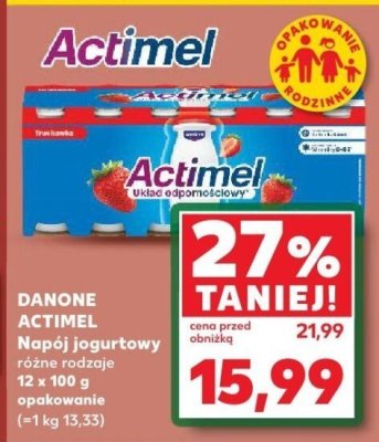 Napój jogurtowy Danone Actimel różne rodzaje 12x100g promocja w Kaufland