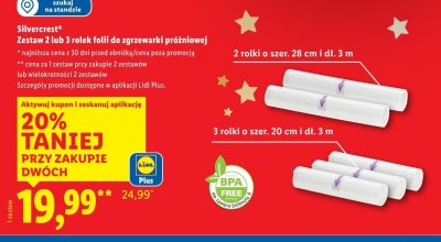 Zestaw 2 rolek folii do zgrzewarki próżniowej  promocja w Lidl