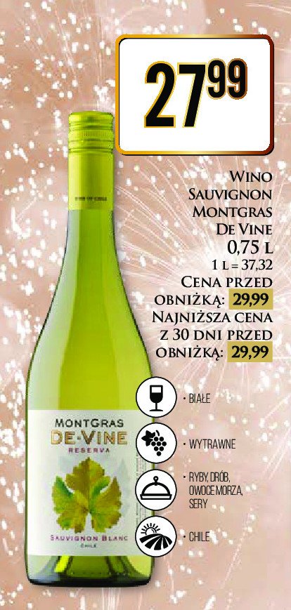 Wino MONTGRAS SAUVIGNON BLANC promocja
