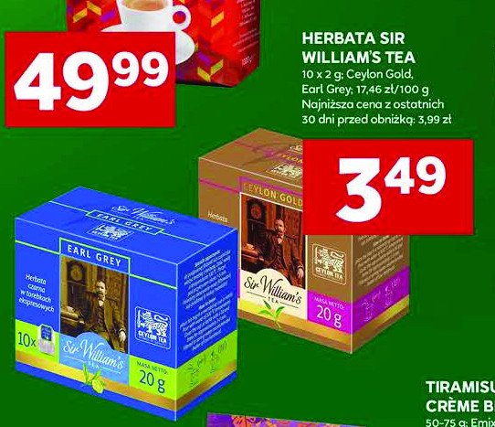 Herbata Sir william's tea promocja