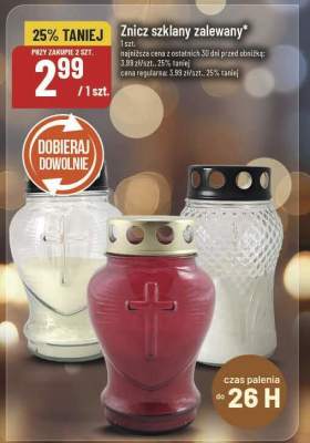 Znicz szklany zalewany POLOmarket promocja w POLOmarket