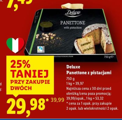 Panettone z pistacjami Deluxe promocja w Lidl