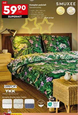 Komplet pościeli bawełnianej 220x200 + 2x 70x80 cm promocja w Biedronka