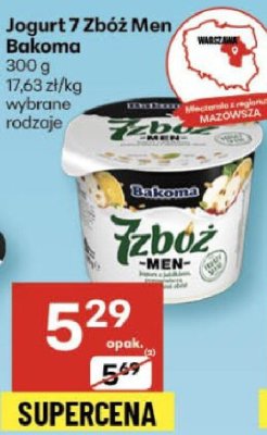 Jogurt 7 Zbóż Men Bakoma promocja w Delikatesy Centrum