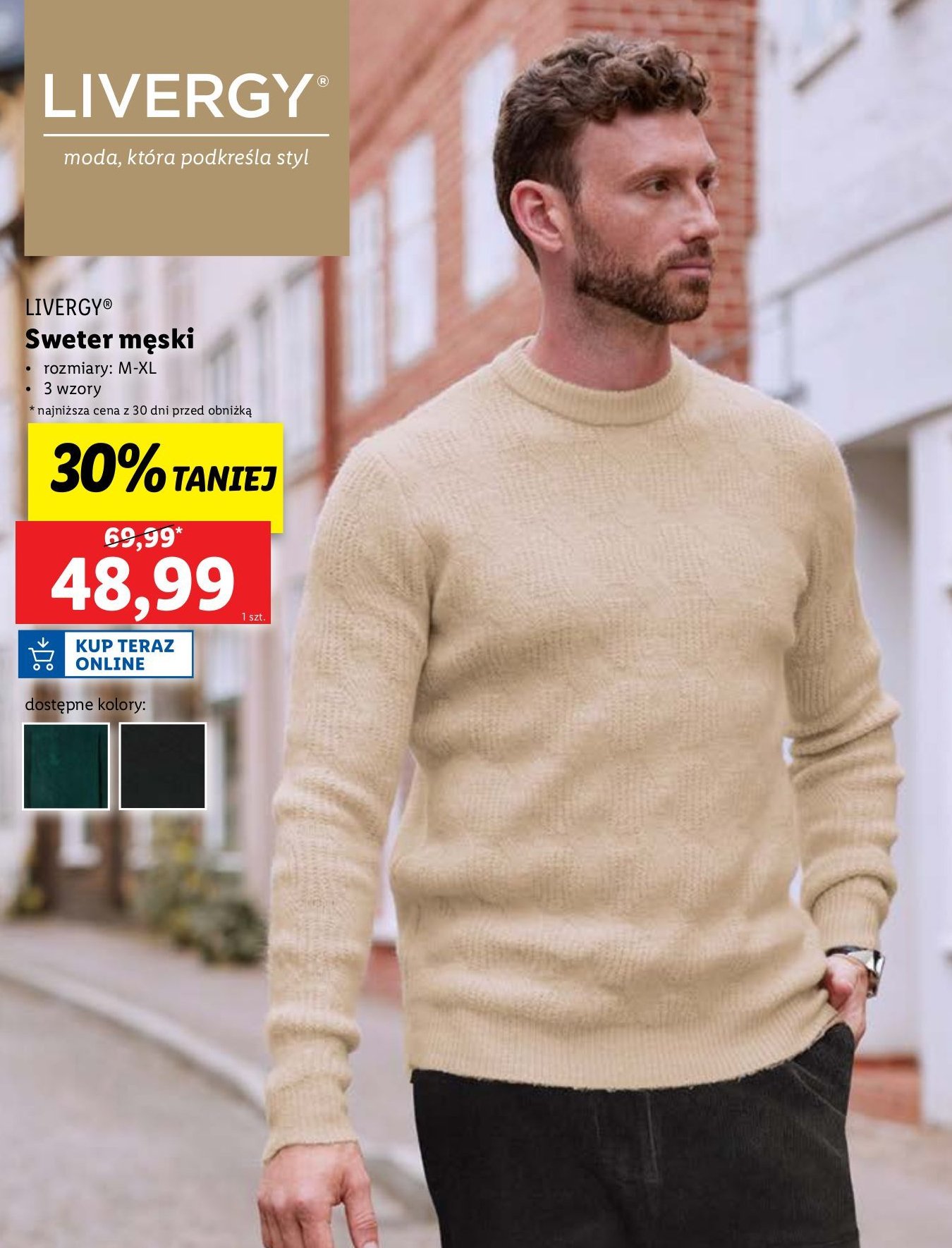 Sweter męski rozm. m-xl Livergy promocja