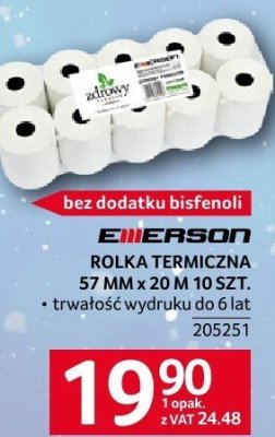 Rolka termiczna Emerson 57mm x 20m 10szt twardość wrębu 60g/m2 promocja w Selgros