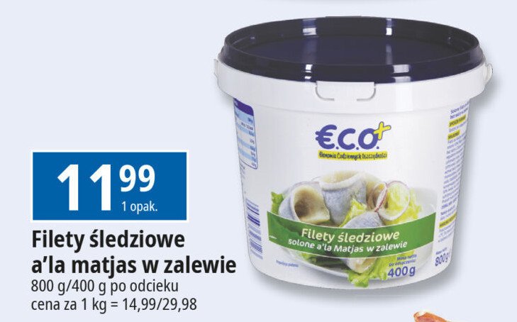 Filety ze śledzia a'la matjas w zalewie Eco+ promocja w Leclerc