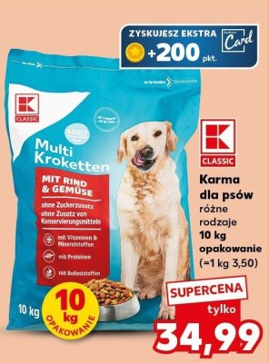 Karma dla psów Multi Kroketten różne rodzaje 10 kg opakowanie promocja w Kaufland
