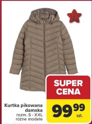 Kurtka pikowana damska, różne modele Carrefour promocja w Carrefour
