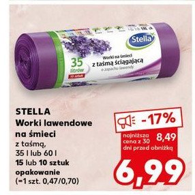 Worki na śmieci z taśmą ściągającą lawendowe 60 l Stella pack promocja