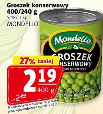 Groszek konserwowy MONDELLO promocja w Prim Market