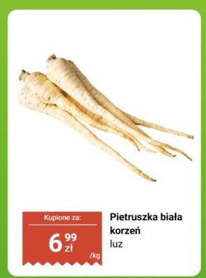 Pietruszka biała korzeń luz promocja w Biedronka