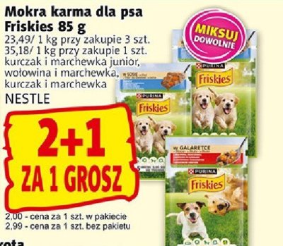 Mokra karma dla psa Friskies różne smaki promocja w Prim Market