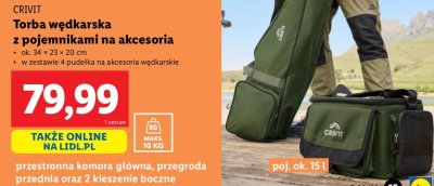 Torba z przybornikami na akcesoria wędkarskie Crivit promocja