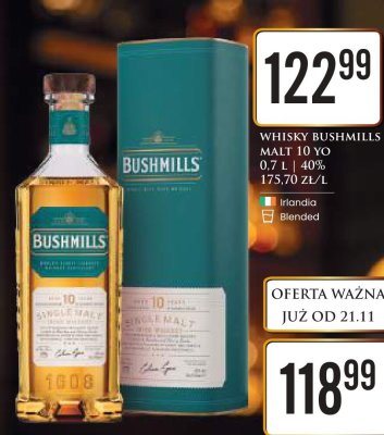 Whisky Bushmills Malt 10 YO 0,7 l 40% promocja w Dino