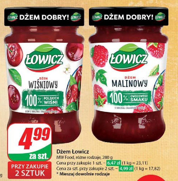 Dżem malinowy Łowicz promocja