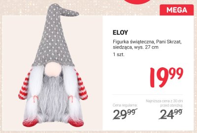 Figurka świąteczna Pani Skrzat siedząca, wys. 27 cm promocja w Rossmann