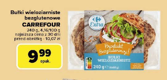 Bułki bezglutenowe wieloziarniste Carrefour extra promocja w Carrefour