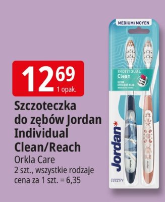 Szczoteczka do zębów Jordan Individual Clean/Reach Orkla Care promocja w Leclerc